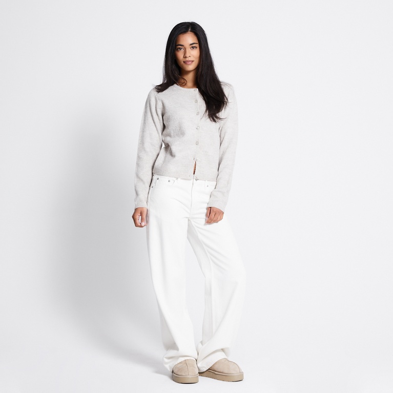 Basic knit cardigan "Audrey" Beige Melange